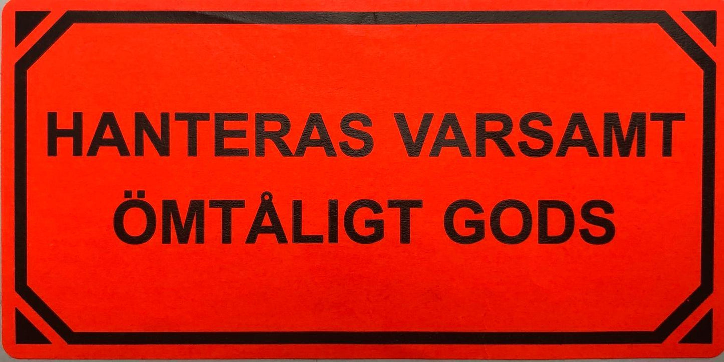 100 st "Hanteras varsamt/Ömtåligt gods"-etiketter (emballageetiketter/varningsetiketter/symboletiketter)