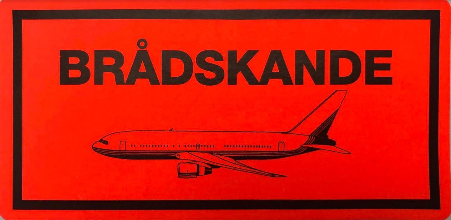 50 st "Brådskande (flygplan)" emballageetiketter