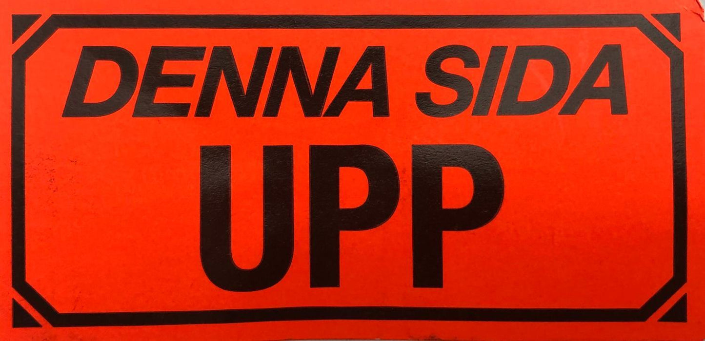 50 st "Denna sida upp"-etiketter, emballageetiketter