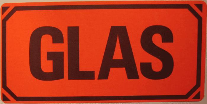 50 st GLAS-etiketter, emballageetiketter