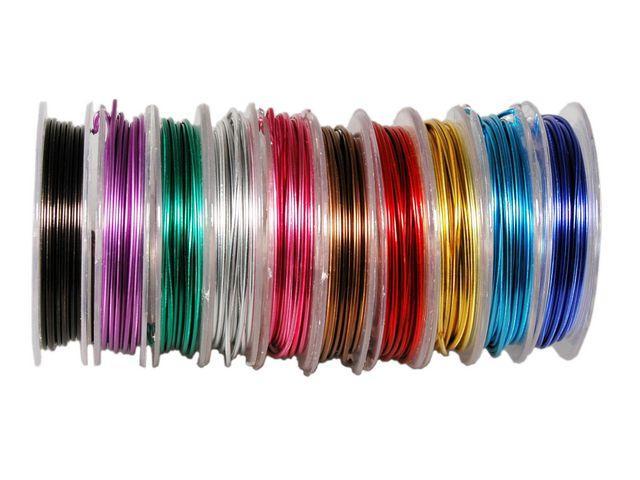 Aluminiumtråd, 1 mm, 3 meter x 10 färger