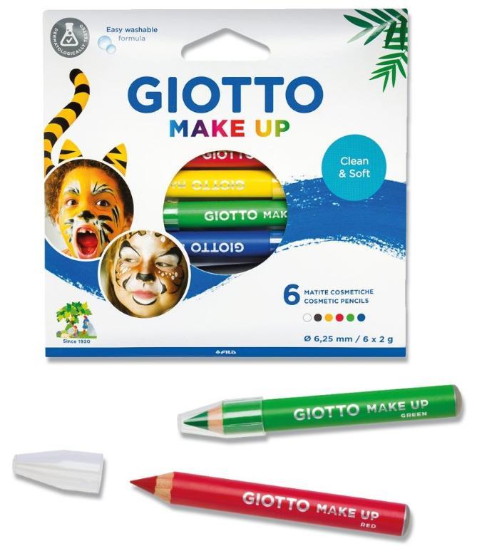 Ansiktsfärg/Teatersminkpenna Giotto Make Up Pencils, 6 färger/fp