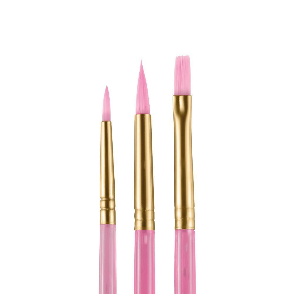 Ansiktspenselset Snazaroo Fun Brush Starter Brushes Rosa, 3/fp