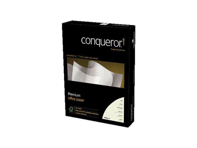 Arkivpapper Conqueror A4 100g, Ohålat, Vattenmärke, Brilliant White, 500 ark/fp