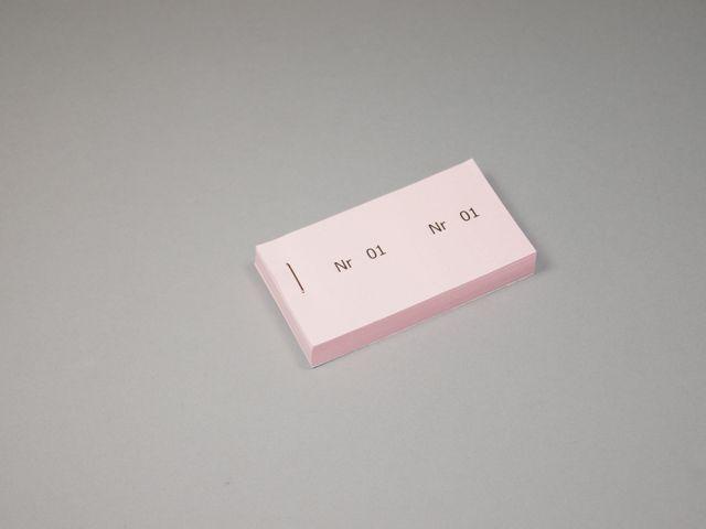 Biljettblock ,1-100, Rosa, 1 block/fp