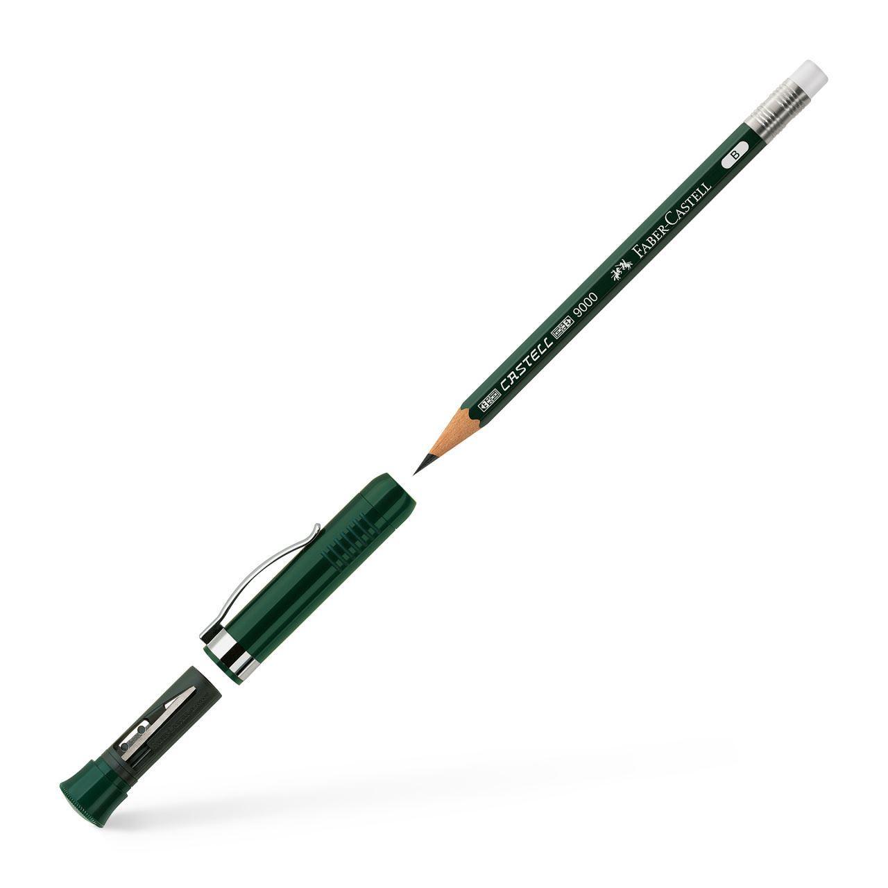 Blyertspenna Faber-Castell Perfect Pencil Castell 9000, B, grön