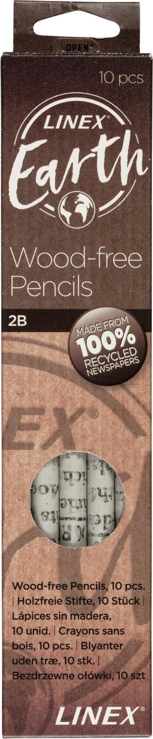 Blyertspenna Linex Earth, av 100% återvunna tidningar, 2B, 10/fp