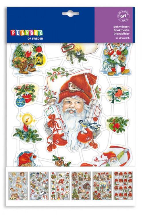 Bokmärken julmotiv (tomte, ängel, snögubbe), 67/fp
