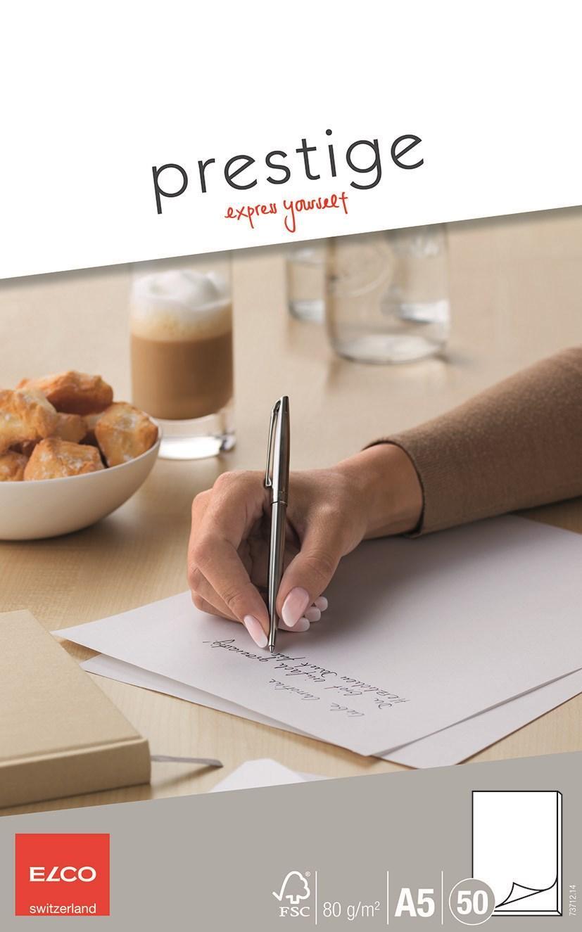 Brevpapper: Elco Prestige Brevblock A5, 50 ark/fp