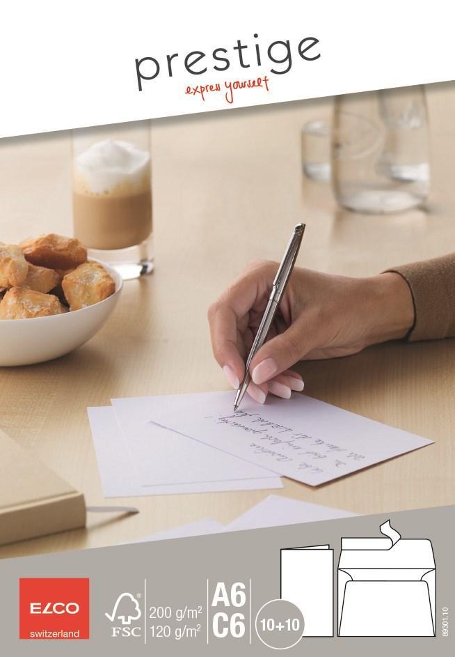 Brevpapper: Elco Prestige Brevportfölj 10 st A6-kort, 10 st C6-kuvert