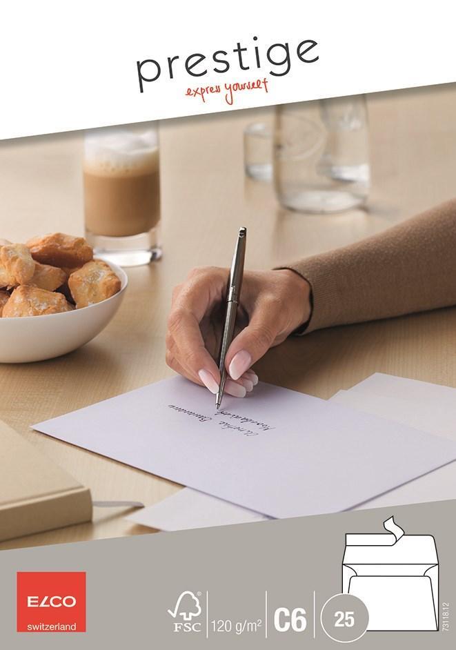 Brevpapper: Elco Prestige Kuvert C65 (C5/6), 25 kuvert/fp