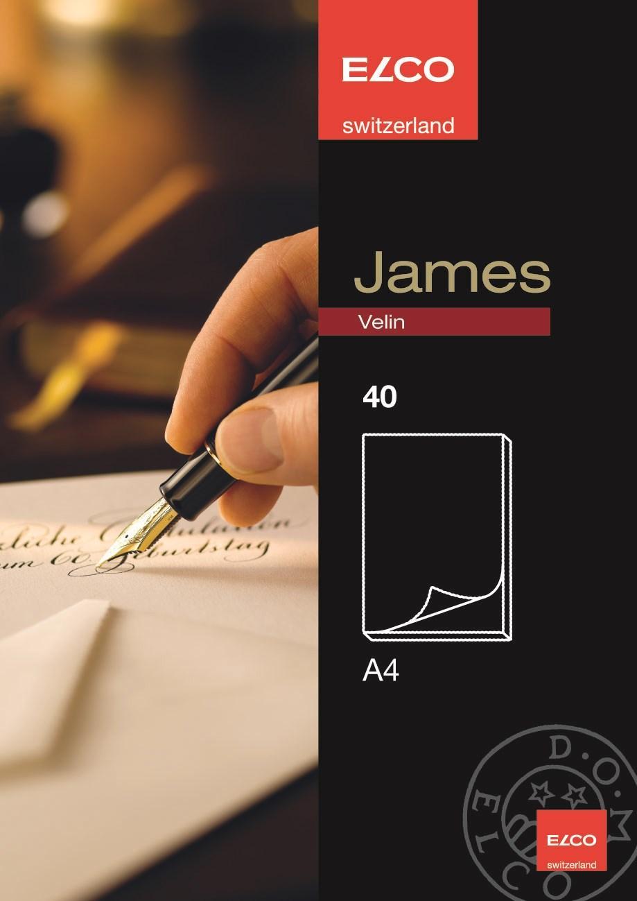 Brevpapper: James Velin Elco Brevblock A4, 40 ark/fp