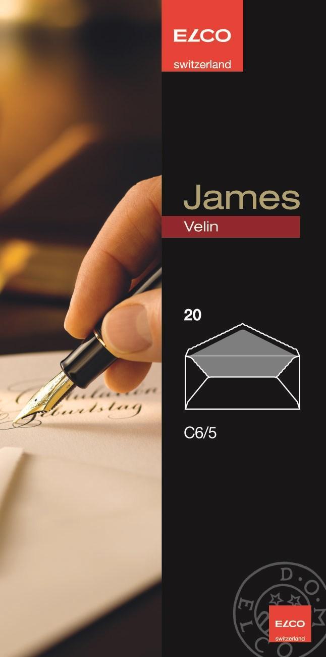 Brevpapper: James Velin Elco Kuvert C65, 20 kuvert/ask