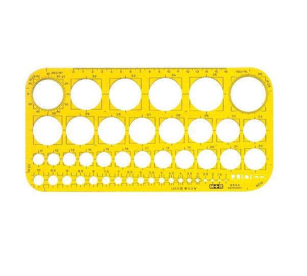 Cirkelmall M+R (906AT), 1-36 mm, 45 cirklar, tuschkant