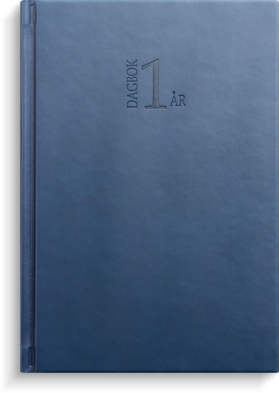 Dagbok 1-årsdagbok, 142x205mm, Burde 1099, Blått konstläder