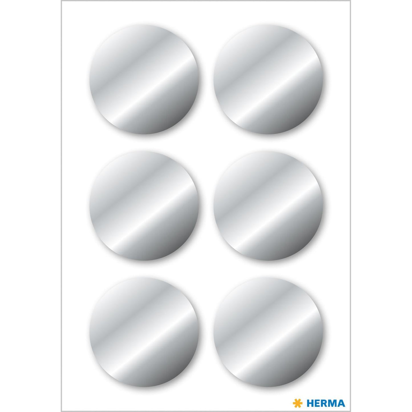 Dekorationsetiketter Herma 15075, runda, Ø32mm, Permanent, Silver, 18 etiketter/fp