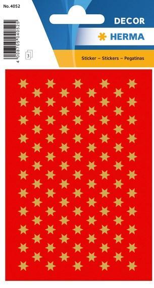Dekorationsetiketter Herma 4052 Guldstjärnor 6mm 285/fp