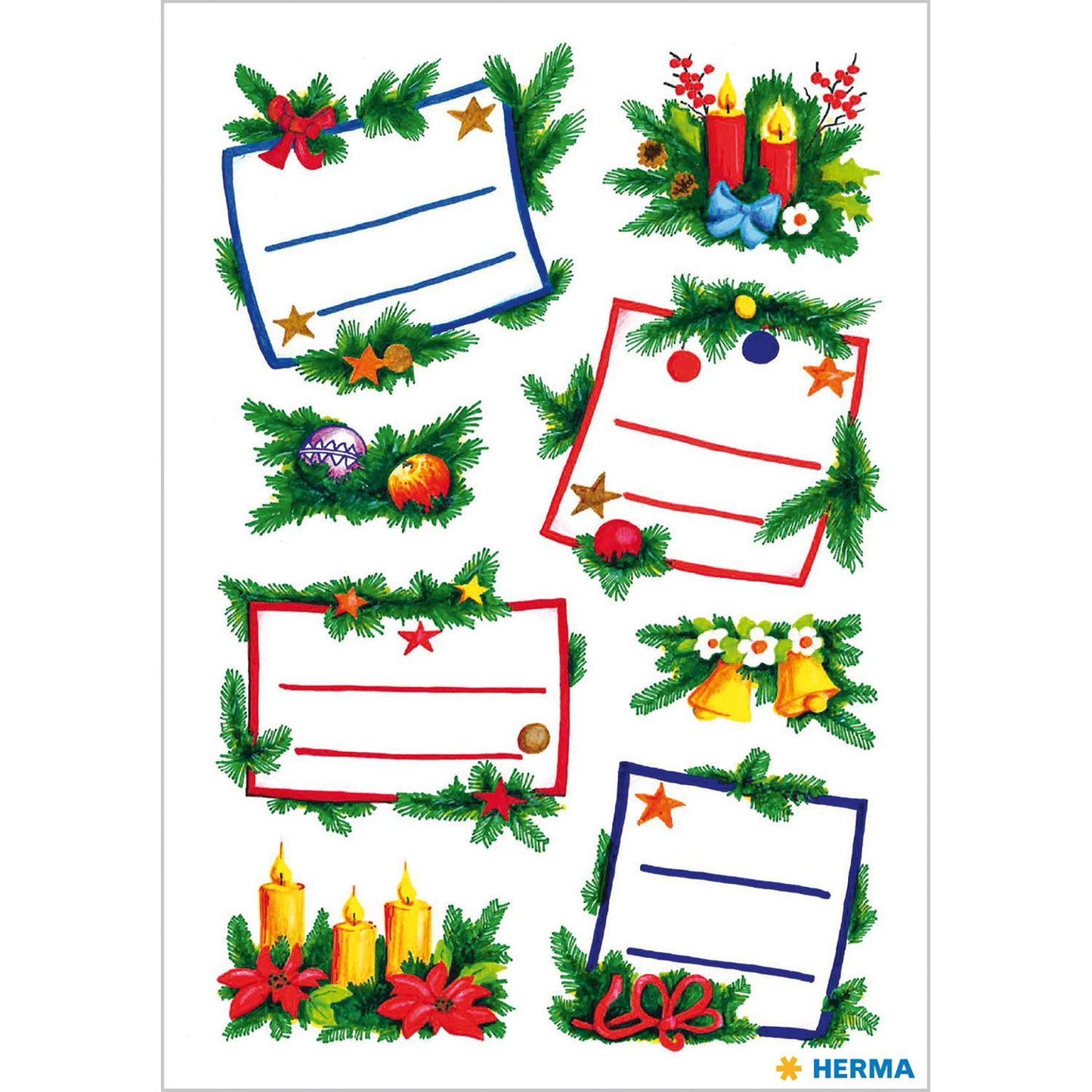 Dekorationsetiketter Stickers Herma Decor 3893, Julmotiv, Julklappsetikett, Jul, Glitter, 16 etiketter/fp