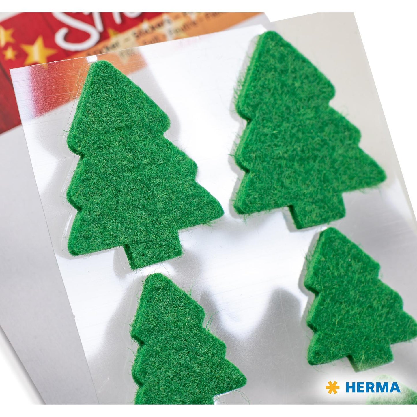 Dekorationsetiketter Stickers Herma Magic 6549, Julmotiv, Julgran i filt, 6 etiketter/fp
