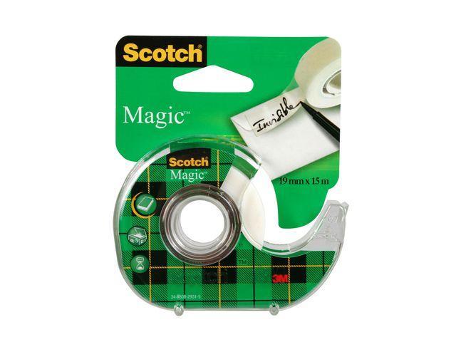 Dokumenttejp Scotch 810 Magic Invisible med hållare (1975D), 15m x 19mm 1/fp
