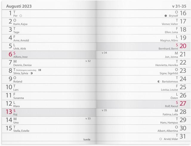 Fickkalender Burde Lilla fick 3206, 67x105mm, Blå kartong