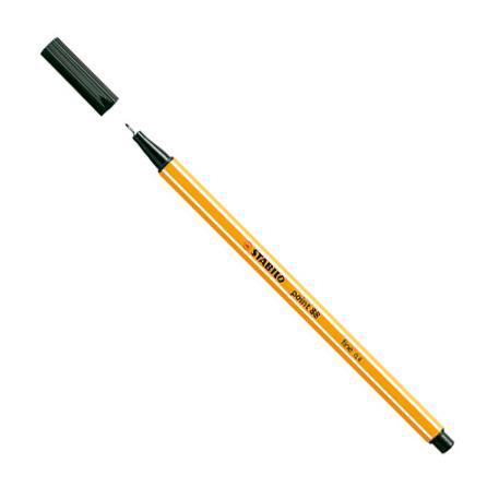 Fineliner Stabilo Point 88 Svart (46) 1/fp