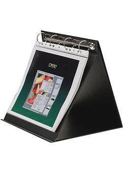 Flip-over-pärm / Presentationspärm A4L 80-80-80mm Svart