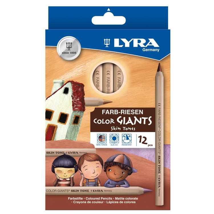Färgpenna Lyra Color Giants Skin Tones Hudfärger, 12 färger/fp
