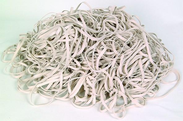 Gummiband, Vit, 160 x 5,0mm 500g/fp