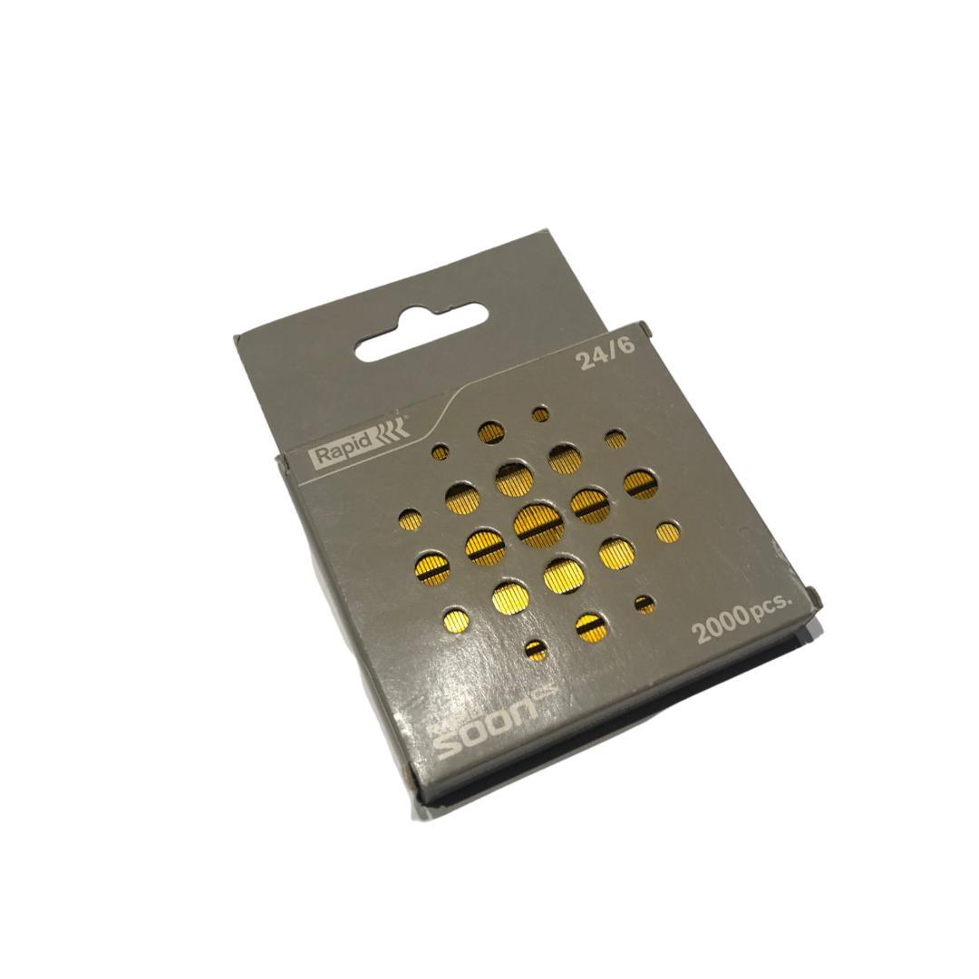 Häftklammer Rapid Soon 24/6, färgade, Gul, 2000 klamrar/ask