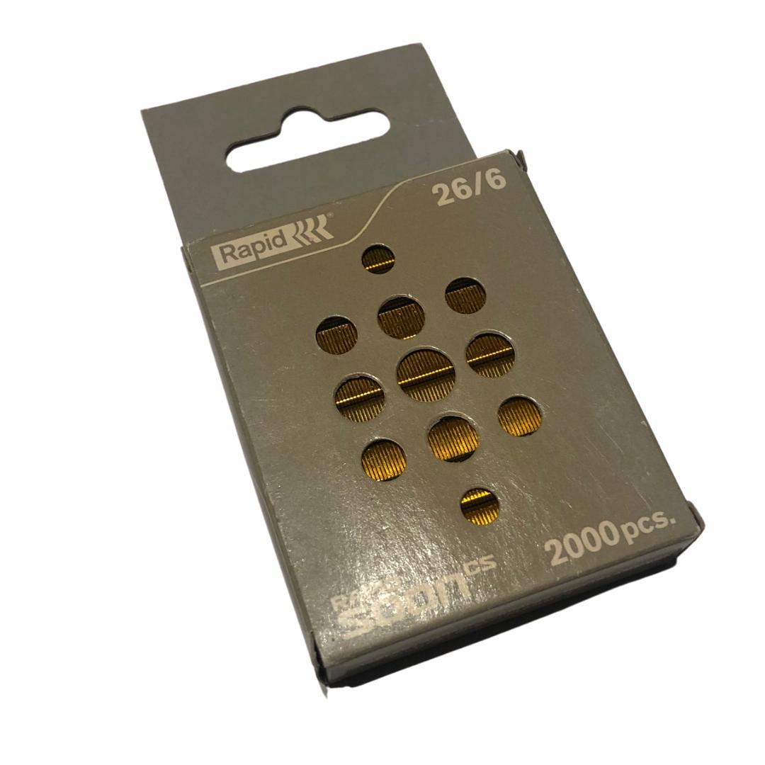 Häftklammer Rapid Soon 26/6, färgade, Gul, 2000 klamrar/ask