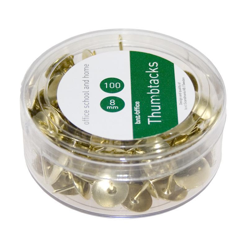 Häftstift, 8mm, Ø 10mm, metall, Guld, 100/fp