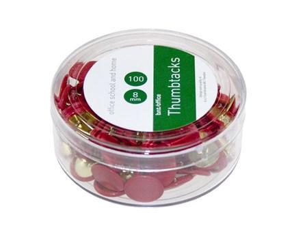 Häftstift, 8mm, Ø 10mm, metall/plast, Röd, 100/fp