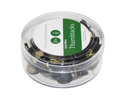 Häftstift, 8mm, Ø 10mm, metall/plast, Svart, 100/fp