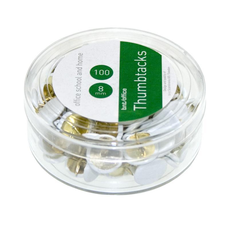 Häftstift, 8mm, Ø 10mm, metall/plast, Vit, 100/fp