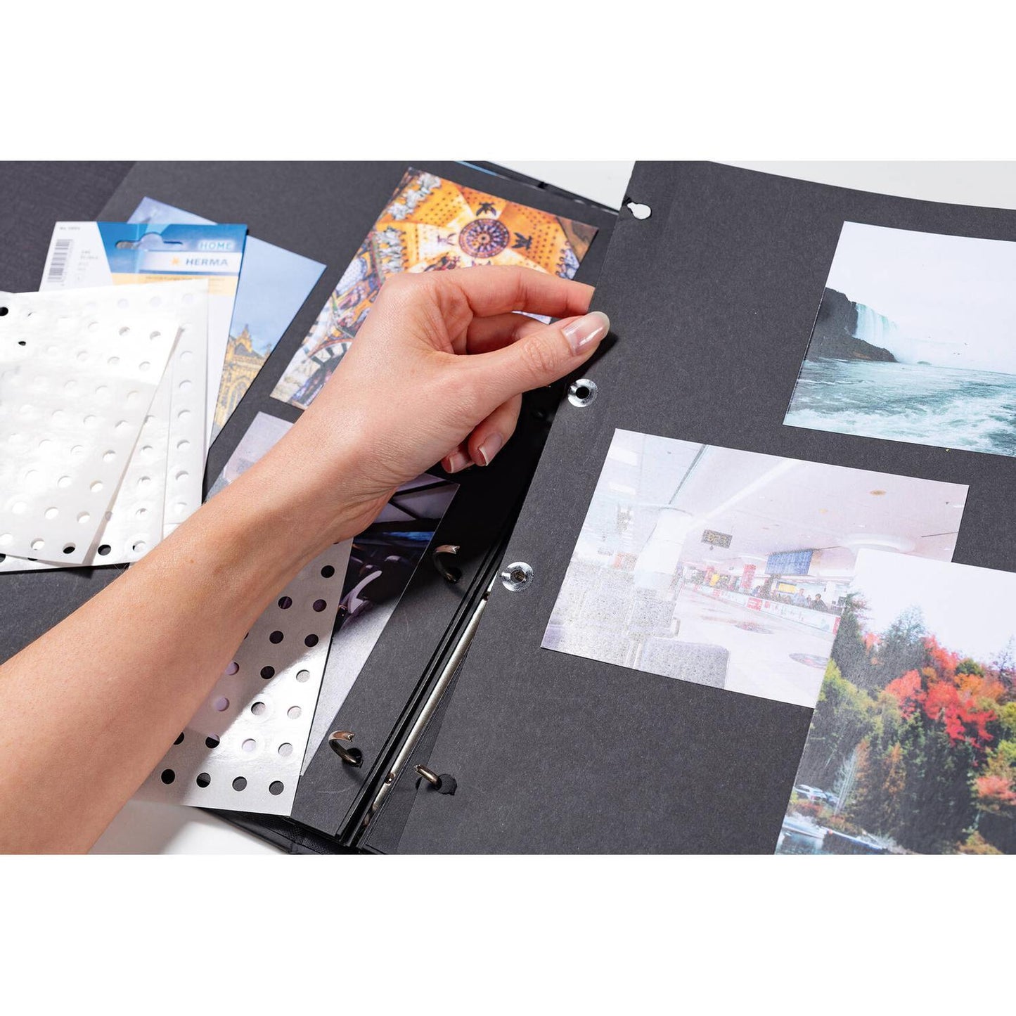 Hålförstärkare Herma 5898, självhäftande, transparent plastfilm, 500/fp