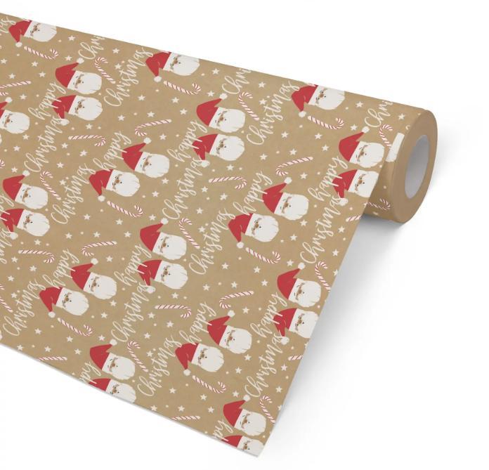 Julpapper/Julklappspapper 57cm x 154m, 80g, Juletid (jultomte), 7 kg, 154 m/rulle