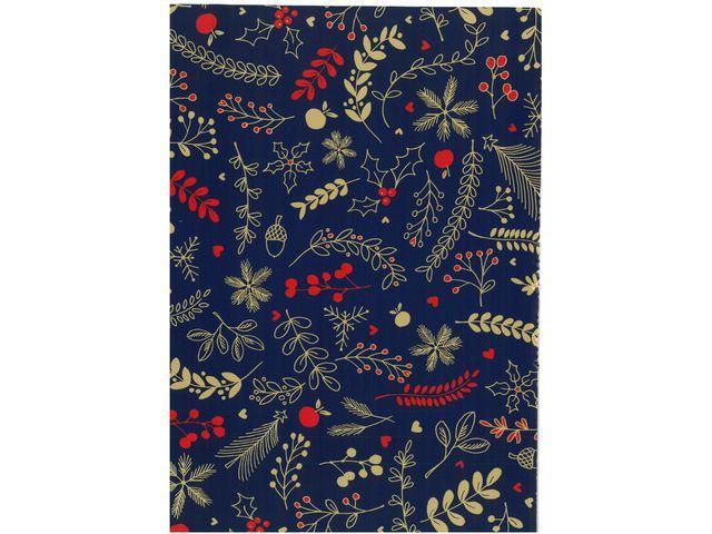 Julpapper/Julklappspapper 57cm x 154m, 80g, Lina Mörkblå (julmotiv), 7 kg, 154 m/rulle