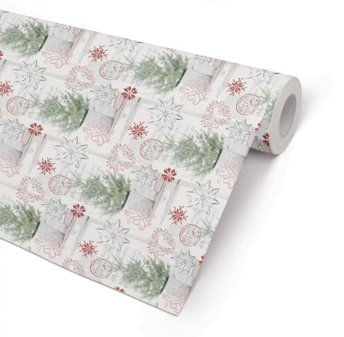 Julpapper/Julklappspapper 57cm x 154m, 80g, Pinetree (julgran), 7 kg, 154 m/rulle