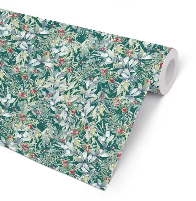Julpapper/Julklappspapper 57cm x 154m, 80g, Winter Green (julmotiv), 7 kg, 154 m/rulle