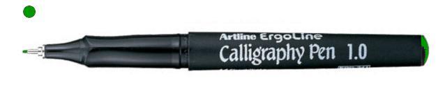 Kalligrafipenna Artline ErgoLine Calligraphy Pen 1,0mm Grön 1/fp