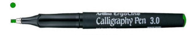 Kalligrafipenna Artline ErgoLine Calligraphy Pen 3,0mm Grön 1/fp
