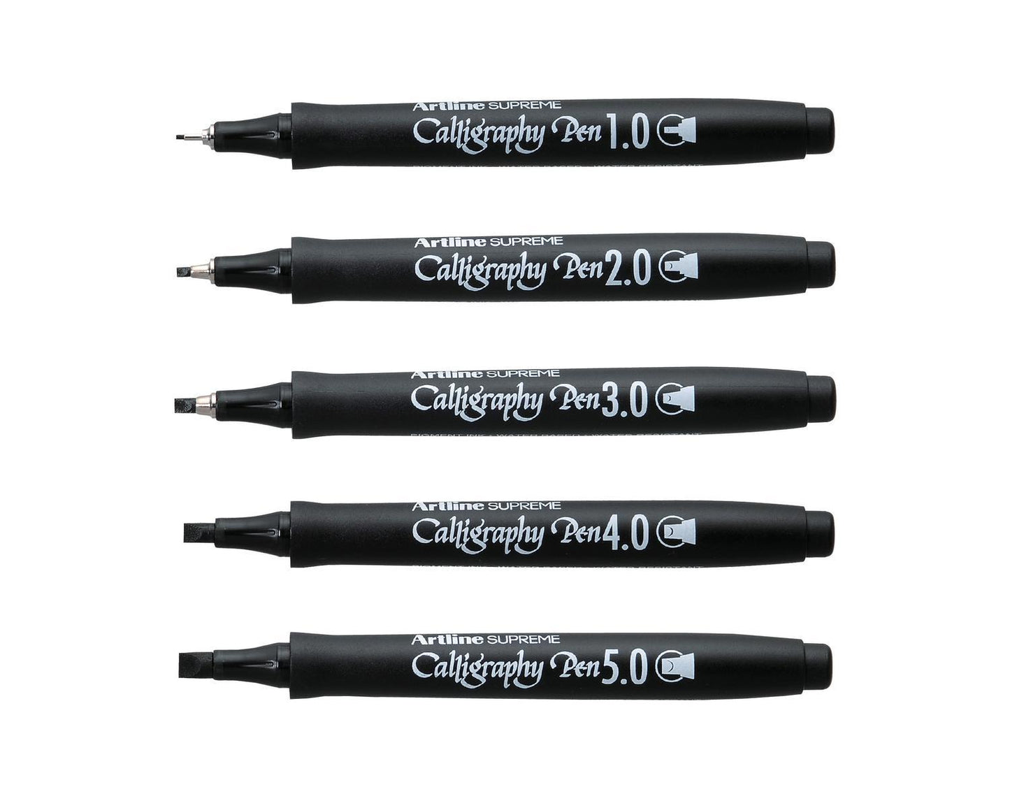 Kalligrafipennor Artline Supreme Calligraphy Pen 1-5mm Svart, 5 pennor/fp