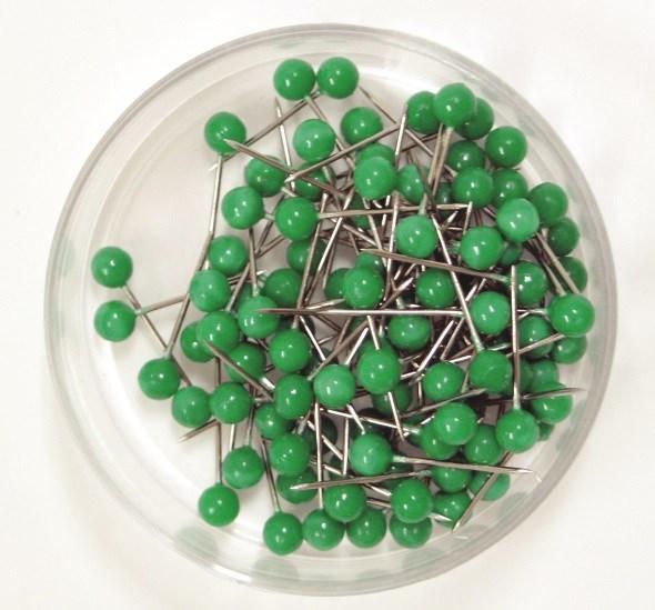 Kartnålar 19mm, Ø 4mm Grön 100/fp