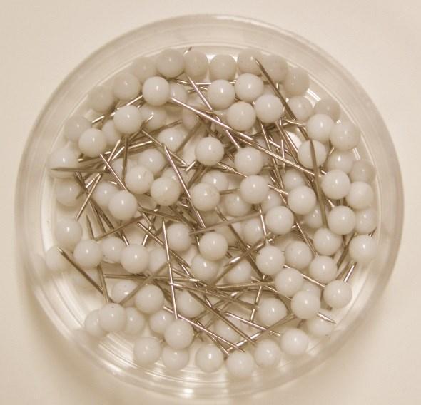 Kartnålar 19mm, Ø 4mm Vit 100/fp