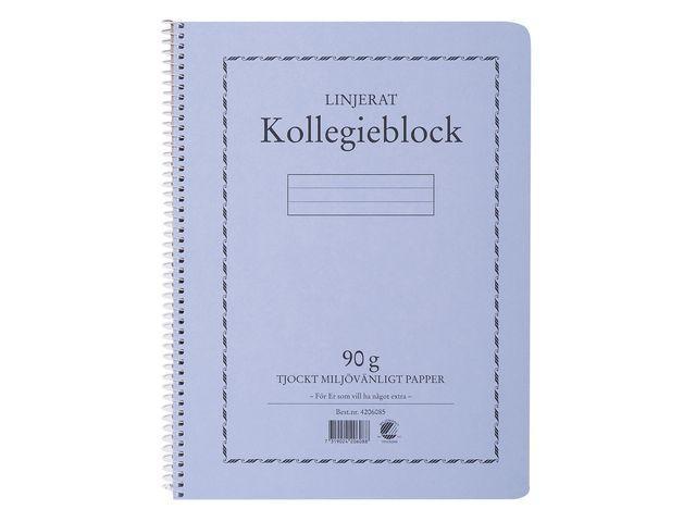 Kollegieblock A4, 90g, 70 blad Linjerat 5/fp