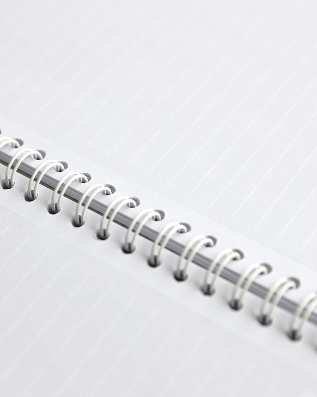 Kollegieblock Whitelines Link, A4, 60 blad, grått papper, vita stödlinjer, Linjerat 1/fp