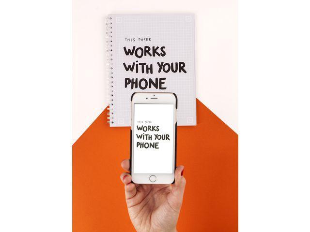 Kollegieblock Whitelines Link, A4, 60 blad, grått papper, vita stödlinjer, Rutat 1/fp