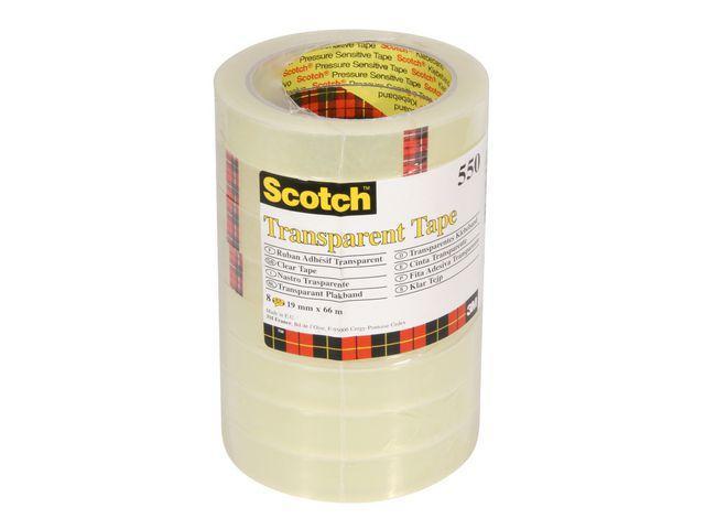 Kontorstejp Scotch 550 66m x 19mm klar 8/fp