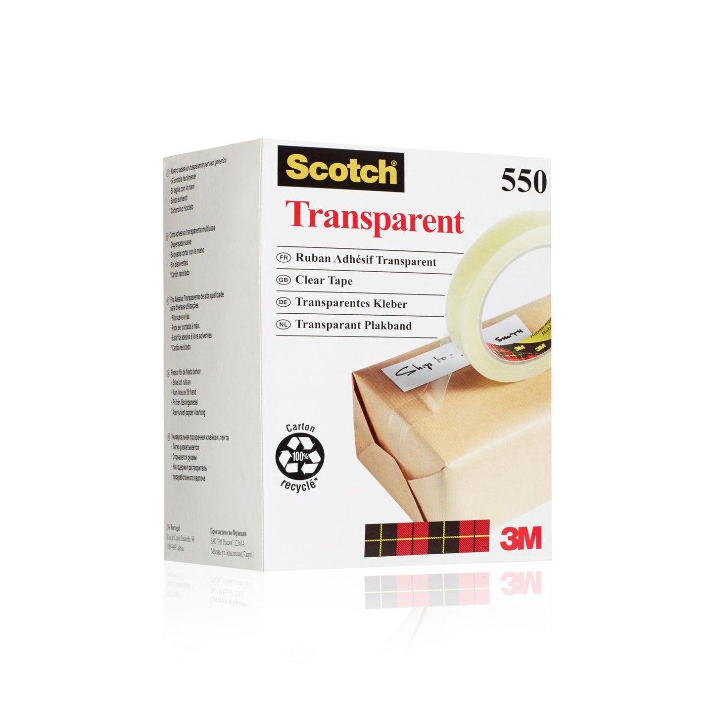 Kontorstejp Scotch 550 66m x 19mm klar 8/fp